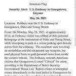 US Embassy reacts to robbery outside its Georgetown office