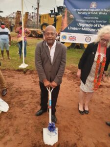 Sod turn for Linden to Mabura road paving: GCBL welcomes move